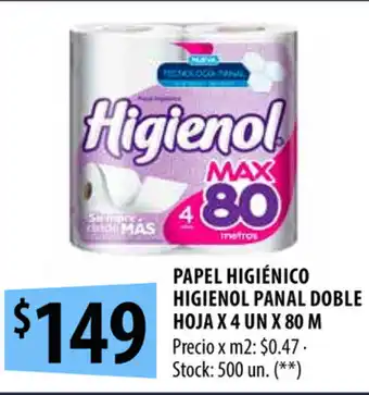 Punto Mayorista Higienol Panal Doble Hoja Papel Higiénico x 4un x 80m oferta