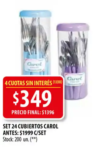 Punto Mayorista Carol Set 24 Cubiertos oferta