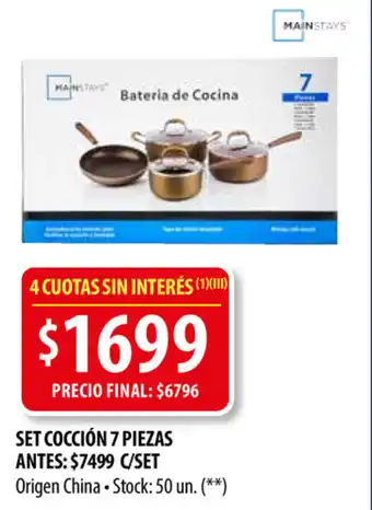 Punto Mayorista Mainstays Set Cocción 7 Piezas oferta