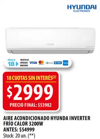 Punto Mayorista Hyunda Inverter Frío Calor Aire Acondicionado 3200w oferta