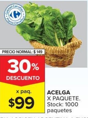 Carrefour Market Acelga X Paquete oferta