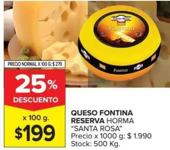 Carrefour Market Queso Fontina Reserva Horma ''Santa Rosa'' x 100g oferta
