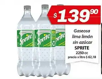Almacor Sprite Gaseosa Lima Limón Sin Azúcar 2250cc oferta