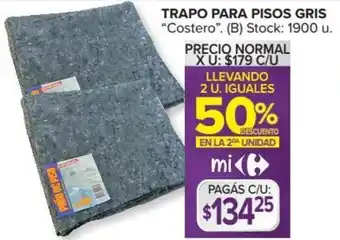 Carrefour Market Trapo Para Pisos Gris''Costero'' oferta