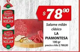 Almacor La Piamontesa Salame Milán Clásica 100gr oferta