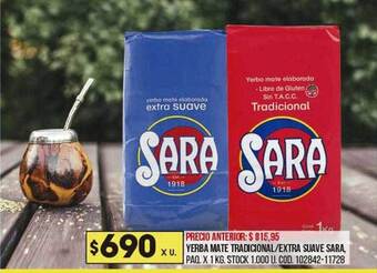 Coto Yerba Mate Tradicional Extra Suave Sara oferta