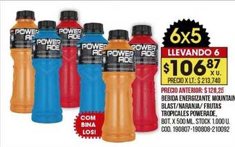 Coto Bebida Energizante Mountain Blast Naranja Frutas Tropicales Powerade oferta