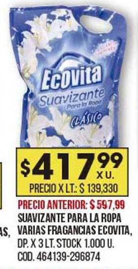 Coto Suavizante Para La Ropa Varias Fragancias Ecovita oferta