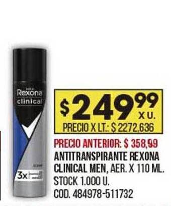 Coto Antitranspirante Rexona Clinical Men oferta