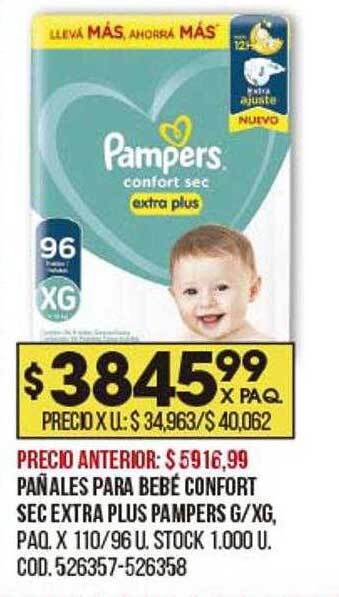 Coto Pañales Para Bebé Confort Sec Extra Plus Pampers oferta
