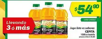Almacor Cepita Jugo Listo Vs Sabores 1000cc botella oferta