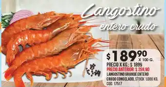 Coto Langostino Grande Entero Crudo Congelado oferta