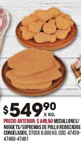Coto Medallones Nuggets Supremas De Pollo Rebozados Congelados oferta