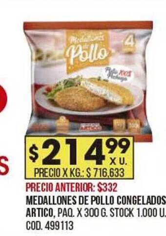 Coto Medallones De Pollo Congelados Artico oferta