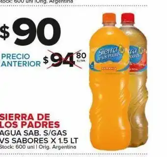 Carrefour Maxi Sierra de los padres agua sab s/gas oferta