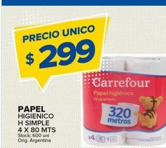 Carrefour Maxi Papel higiénico h simple oferta