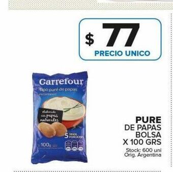 Carrefour Maxi Puré de papas bolsa x 100 grs oferta