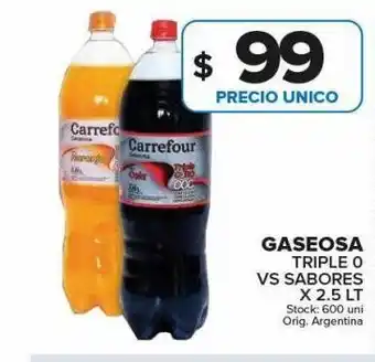 Carrefour Maxi Gaseosa triple 0 vs sabores x 2.5 lt oferta