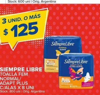 Carrefour Maxi Toallas femeninas siempre libre oferta