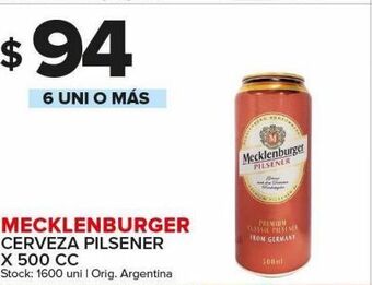 Carrefour Maxi Cerveza pilsener mecklenburger oferta