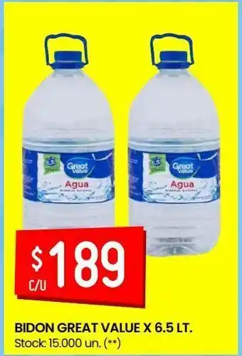 Walmart Bidon great value 6.5lt oferta
