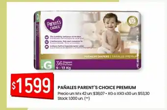 Walmart Pañales parents choice premium oferta