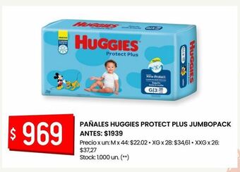 Walmart Pañales huggies protect plus jumbopack oferta