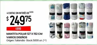Walmart Mantita polar 127 x 152 cm oferta
