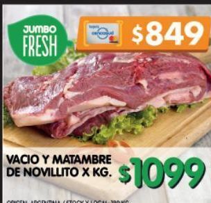 Jumbo Vacio y matambre de novillito x kg oferta
