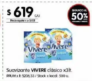 Disco Suavizante vivere 3lt oferta