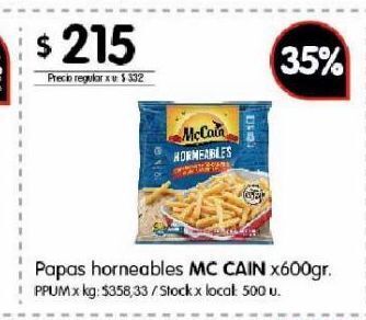 Disco Papas horneables mc cain 600g oferta