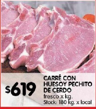 Disco Carré con hueso / pechito de cerdo kg oferta