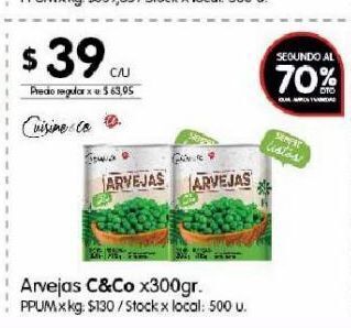 Disco Arvejas c&co. 300g oferta