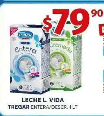 Yaguane Supermercados Tregar Leche L. Vida Entera/Descr. 1Lt oferta