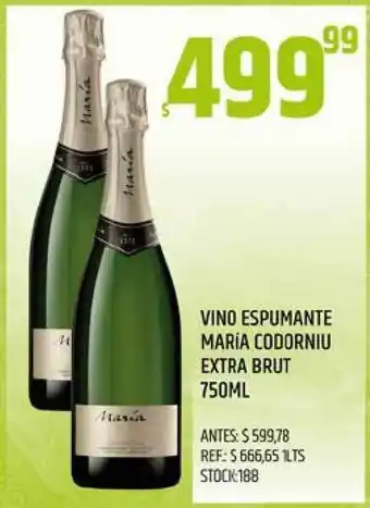 Supermercados Todo María Codorniu Extra Brut Vino Espumante 750ml oferta