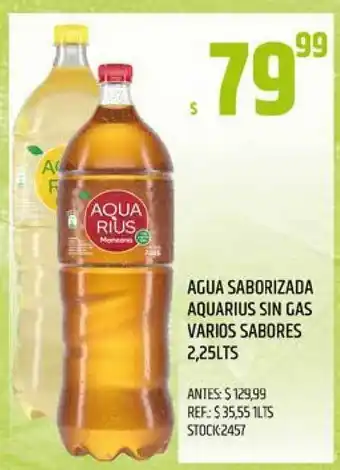 Supermercados Todo Aquarius Agua Saborizada Sin Gas Varios Sabores 2.25lts oferta