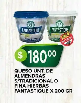 Fantastique Queso Unt. De Almendras S/tradicional O Fina Hierbas x 200gr.