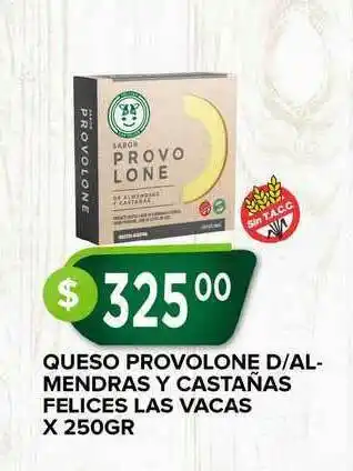 Supermercados Mayor Provolone D/almendras Y Castañas Felices Las Vacas Queso x 250gr oferta