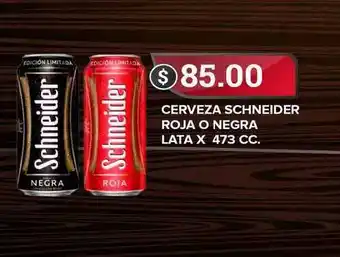 Supermercados Mayor Schneider Roja O Negra Cerveza Lata x 473cc oferta