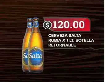 Supermercados Mayor Salta Rubia Cerveza Botella Retornable x 1lt. oferta