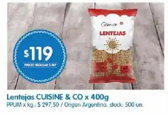 Jumbo Lentejas cuisine & co x 400 g oferta