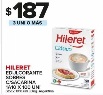 Carrefour Maxi Edulcorante hileret sobres c/sacarina 1a10 x 100uni oferta