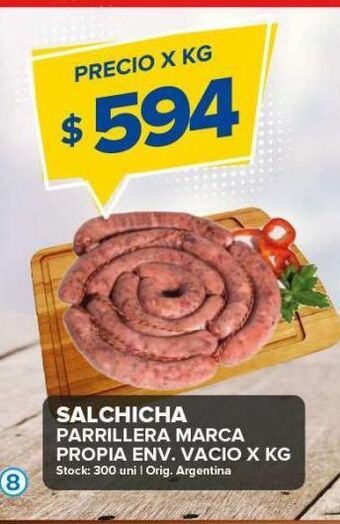 Carrefour Maxi Salchicha parrillera marca propia env vacio x kg oferta