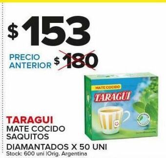 Carrefour Maxi Mate cocido taraguí saquito diamantado 50uni oferta