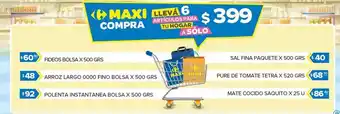 Carrefour Maxi Fideos bolsa x 500g oferta