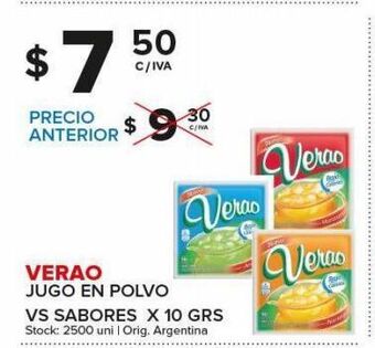 Carrefour Maxi Jugo en polvo verao vs sabores 10g oferta