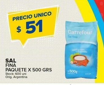 Carrefour Maxi Sal fina paquete x 500g oferta