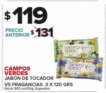 Carrefour Maxi Jabon de tocador campos verdes 3 x 120g oferta