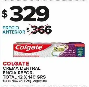 Carrefour Maxi Crema dental colgate encias reforzadas total 12 x 140g oferta