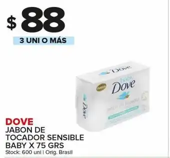 Carrefour Maxi Jabón de tocador dove sensible baby x 75g oferta
